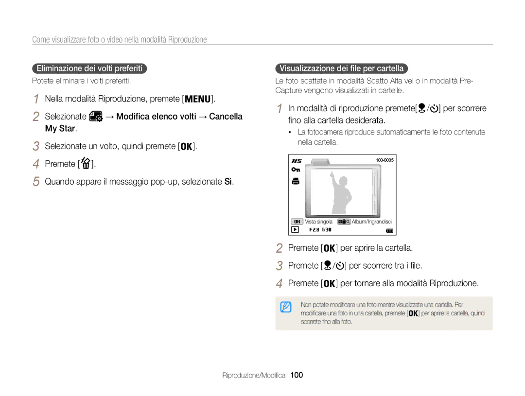 Samsung EC-WB850FDDBME Premete Quando appare il messaggio pop-up, selezionate Sì, Visualizzazione dei file per cartella  